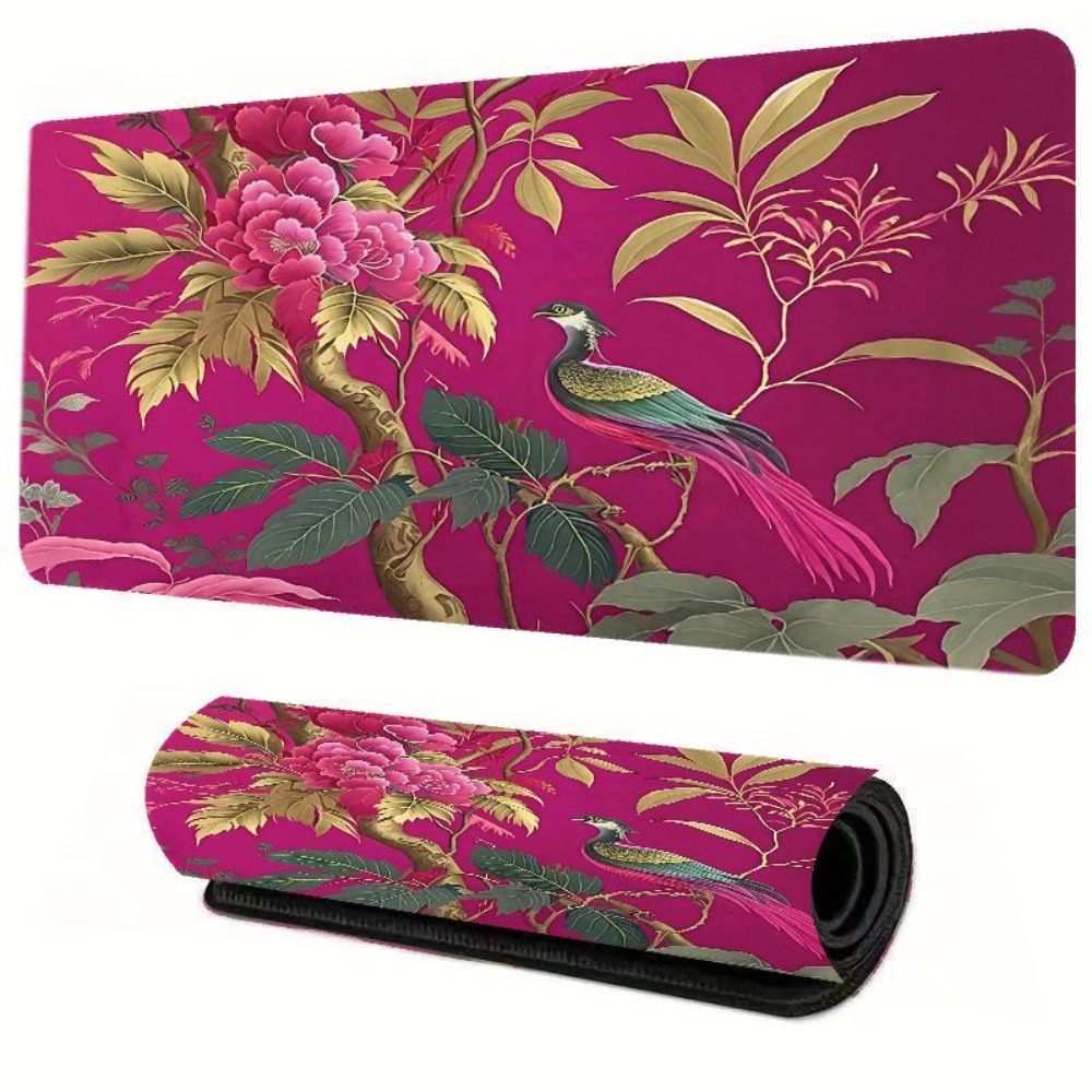 Bright pink flower and bird pa - Gaming Accessories White recension och pris
