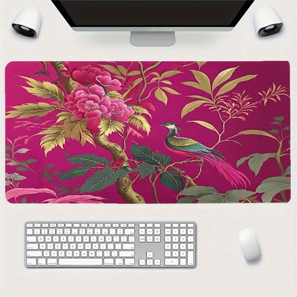Bright pink flower and bird pa - Gaming Accessories White recension och pris