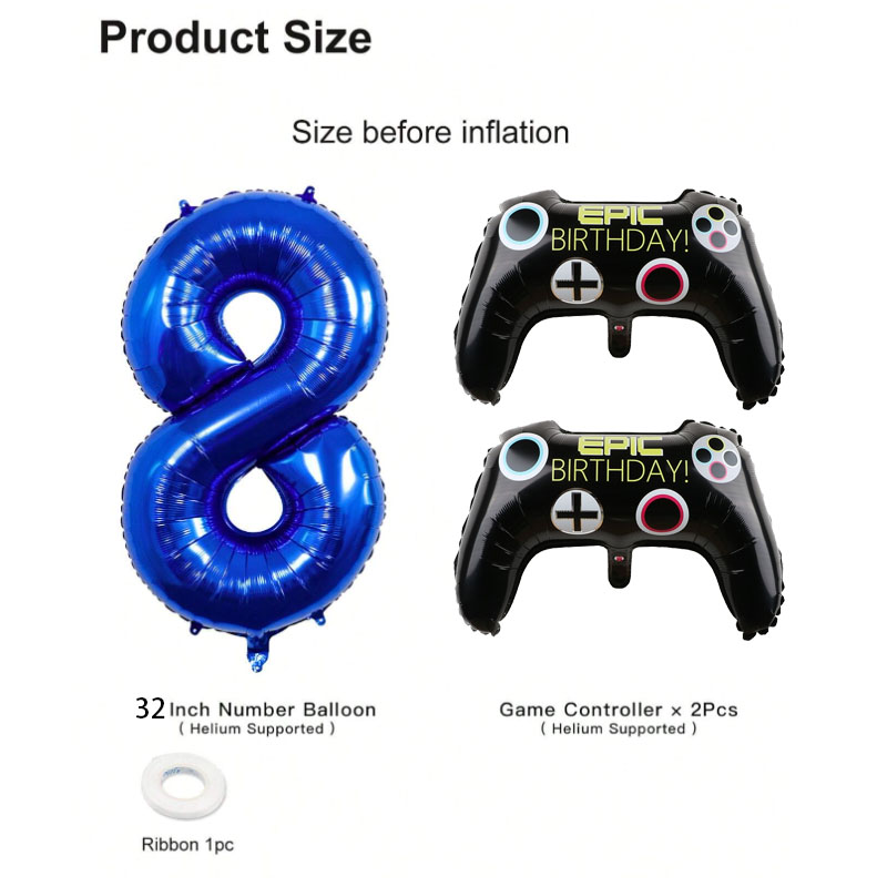 3pcs Video Game Party Supplies - Gaming Accessories Decor recension och pris