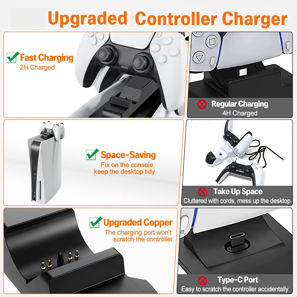 for PS5 Controller Charger Gam - Gaming Zone Accessories recension och pris