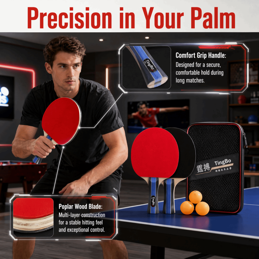 6PCS Poplar Wood Table Tennis  - Case Mesh Panel recension och pris