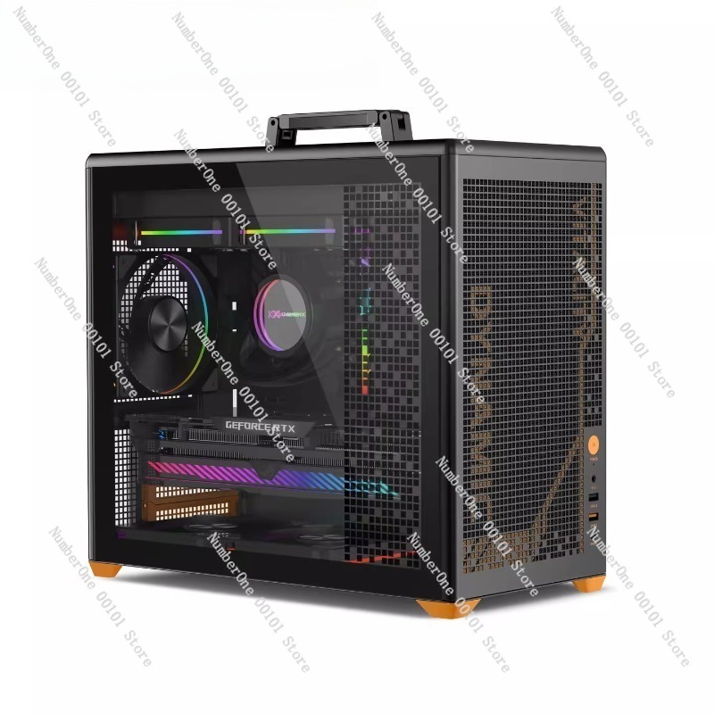 Portable MATX Computer Case wi - Case Mesh Panel recension och pris