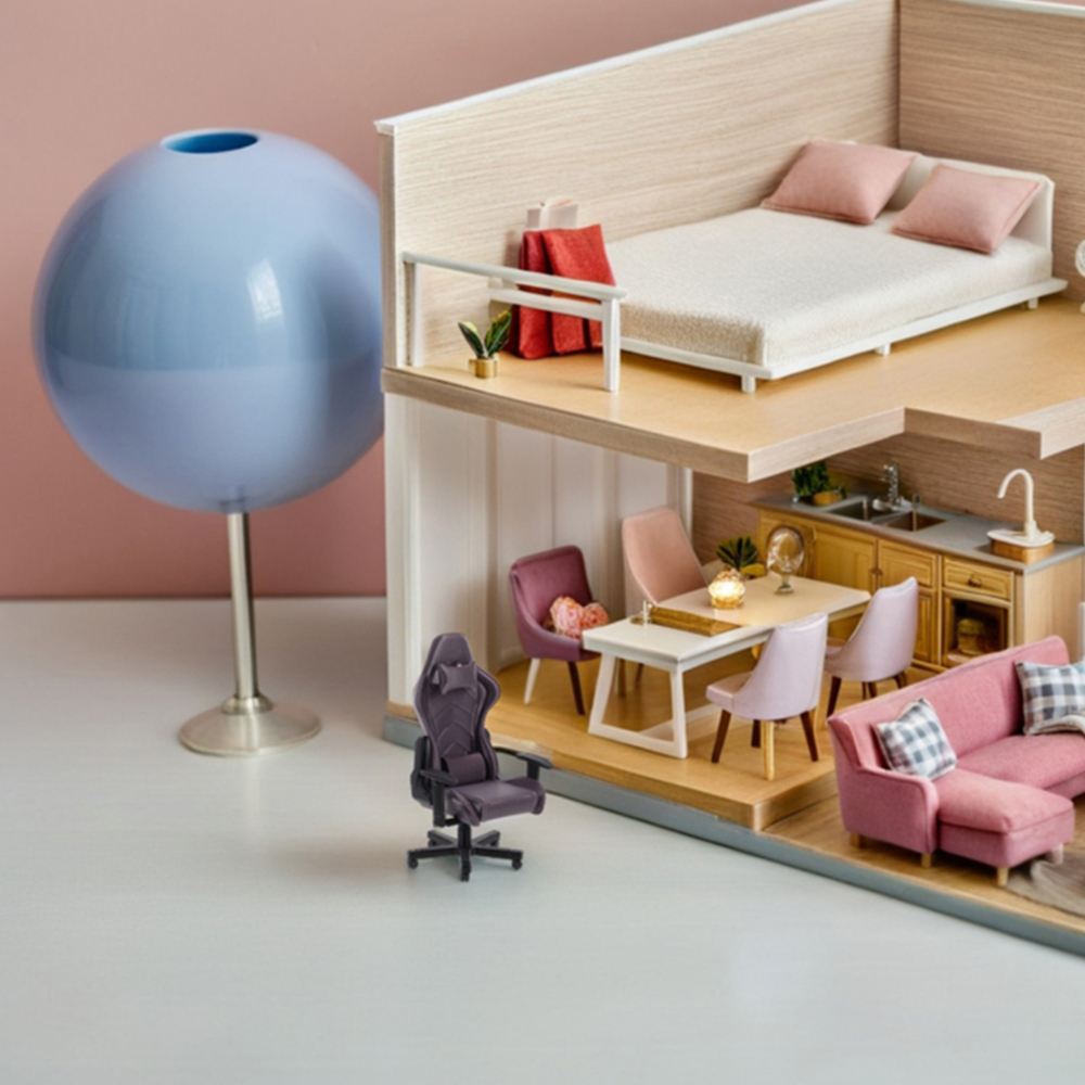 Miniature Gaming Desk and Chai - Gaming Accessories Decor recension och pris